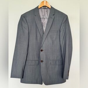 Dkny Gray Men Suit with Notched Lapels, 100% wool, size 42R, pants 34/29